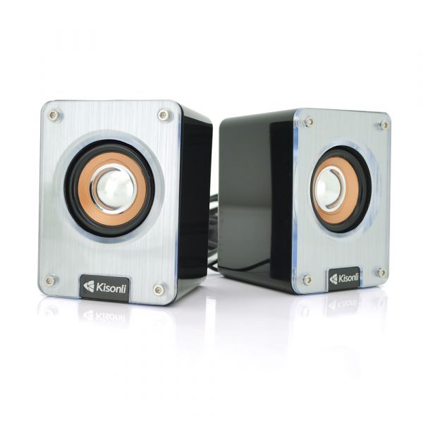 
					Колонки 2.0 Kisonli K500, для ПК і ноутбука, USB + 3.5mm, 2x3W, 20Hz- 20KHz, Black, BOX, Q50