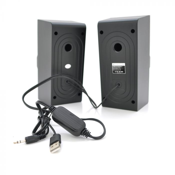 
					Колонки 2.0 Kisonli U-9003, для ПК і ноутбука, USB + 3.5mm, 2x3W, 20Hz- 20KHz, Black, BOX, Q40