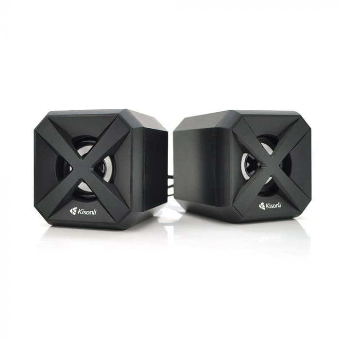
					Колонки 2.0 Kisonli L-5050 для ПК і ноутбука, USB + 3.5mm, 2x3W, 20Hz- 20KHz, з підсвічуванням, Black, BOX, Q50