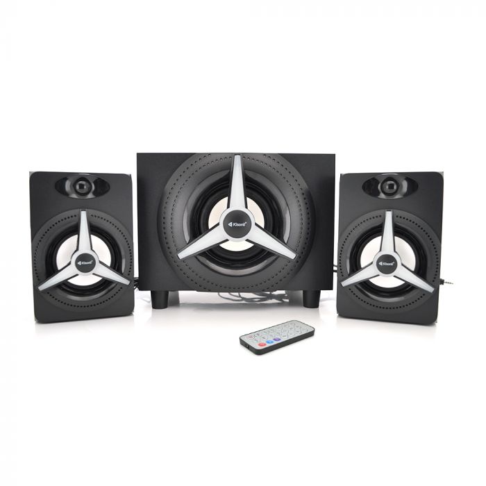 
					Колонки 2.1 Kisonli TM-7000A, для ПК і ноутбука, живлення 220V + jack 3.5mm, 15W+2x5W, 20Hz- 20KHz, з сабвуфером, bluetooth, Black, BOX, Q6