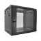 
					Шафа  Merlion 9U, 600*450*500 (Ш*Г*В)мм  загартоване скло, чорна. сталь 1,2мм з замком
