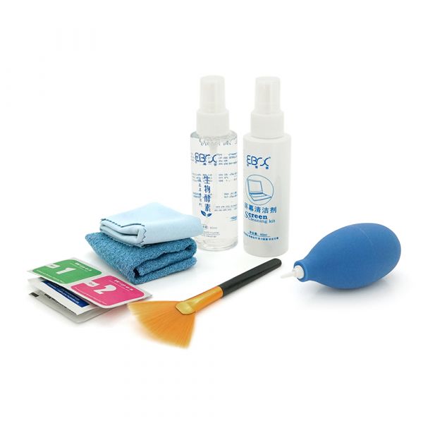 
					Набір для чищення екрану 8в1 Handboss, (Спрей для поверхонь, Спрей для екранів та об'єктивів, Пензлик, Груша, Мікрофібра, Серветки) Q62