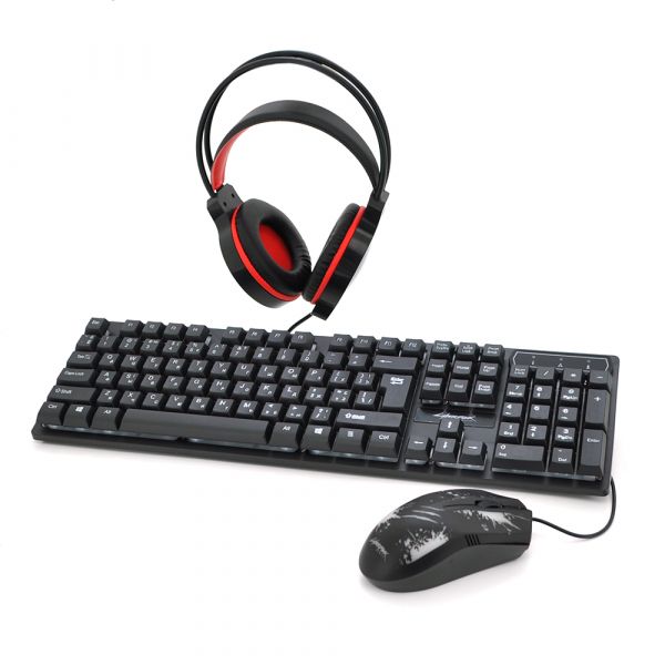 
					Набір Gamer Cyberpunk CP-009 (Клавіатура + Миша + Навушники + Килимок), Box