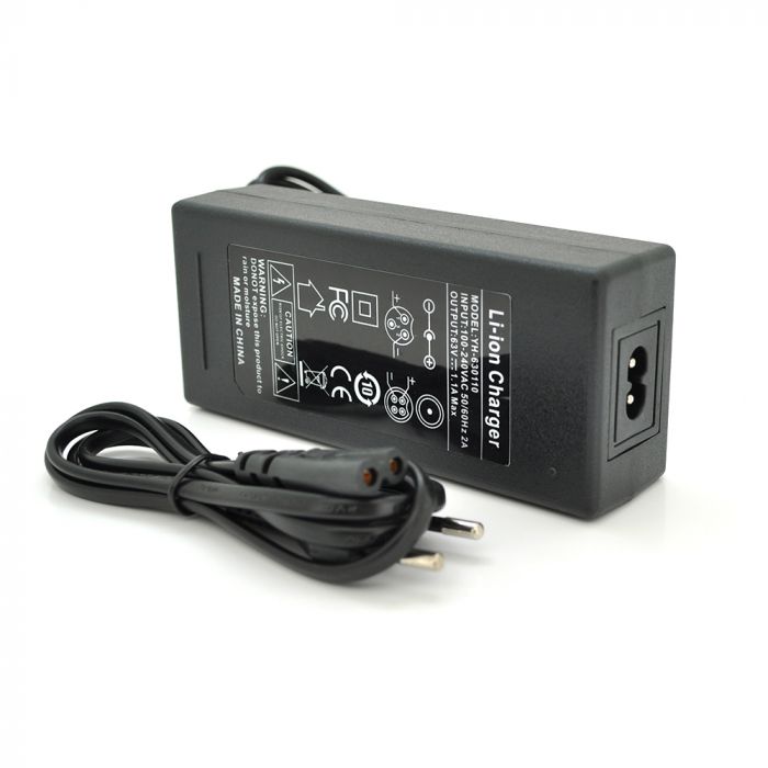 
					Зарядний пристрій для літієвих акумуляторів 63V 1,1A, штекер 4pin, BOX