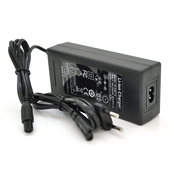 
					Зарядний пристрій для літієвих акумуляторів 63V 1,1A, штекер 3pin, BOX