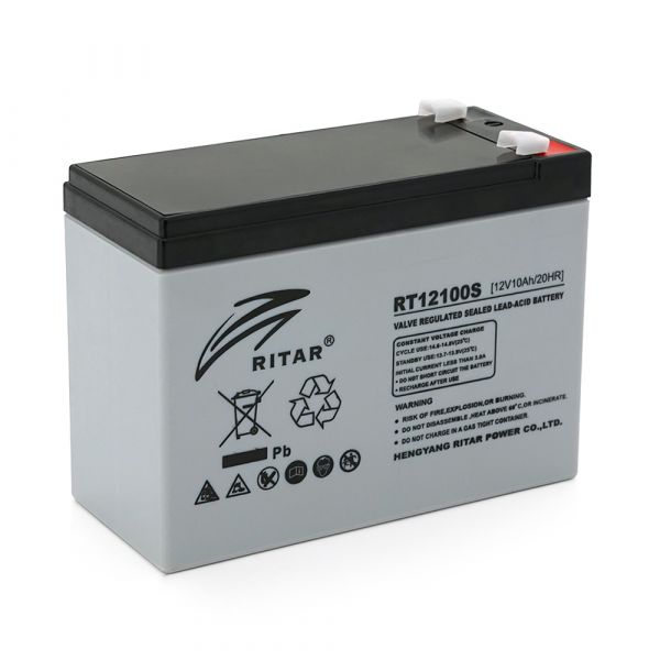 
					Акумуляторна батарея AGM RITAR RT12100S, Gray Case, 12V 10.0Ah  ( 151 х 98 х 95 (101 ) ) Q8