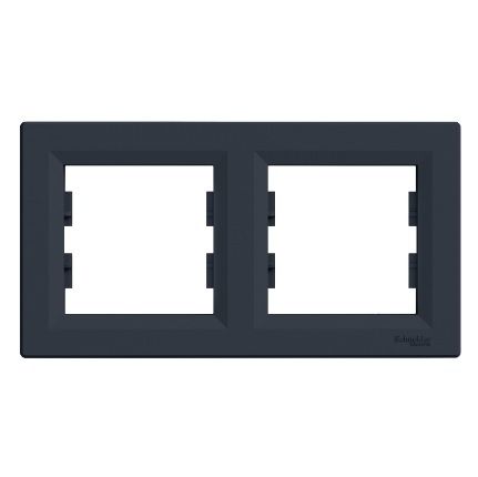 
					Рамка двомісна горизонтальна Schneider Asfora, Антрацит