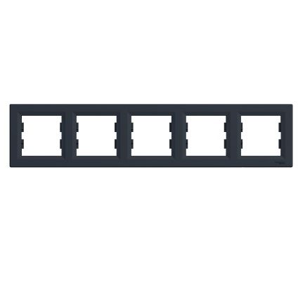 
					Рамка п'ятимісна горизонтальна Schneider Asfora, Антрацит