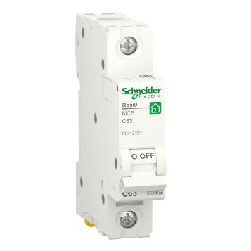 
					Автоматичний вимикач Schneider RESI9 63А, 1P, крива, 6кА
