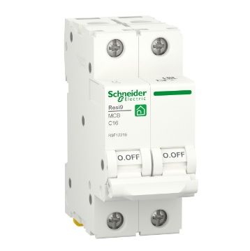 
					Автоматичний вимикач Schneider RESI9 16А, 2P, крива, 6кА