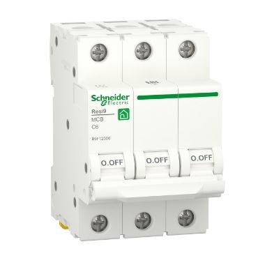 
					Автоматичний вимикач Schneider RESI9 6А, 3P, крива С, 6кА