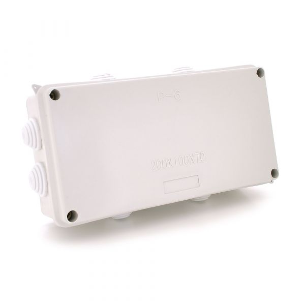 
					Коробка розподільна зовнішня PIPO Р60 200х100х70мм; IP54; пластик; (РР) 8 гермовводів; біла; Q24