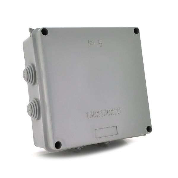 
					Коробка розподільна зовнішня PIPO Premium Р50 150х150х70мм; IP55; пластик; (РР) 8 гермовводів; сіра; Q18