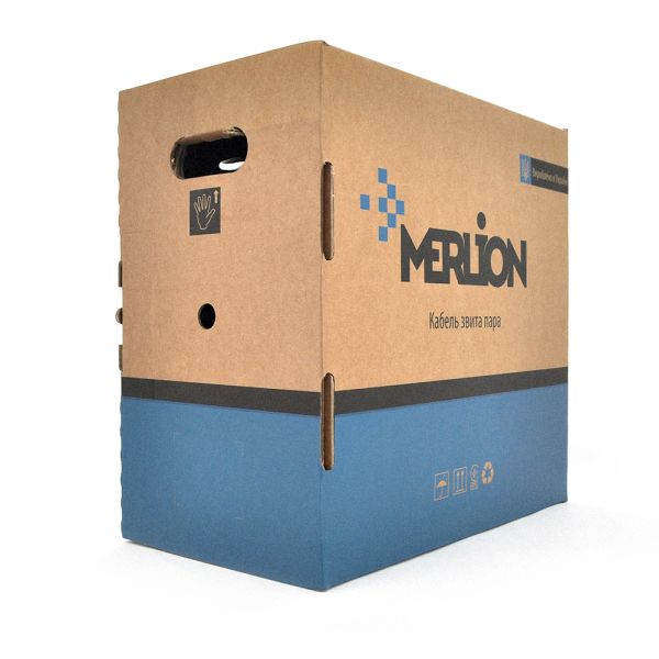 
					Кабель MERLION КПВЭ-ВП 4*2*0,50  (FTP-cat.5E), CU, оболонка ПВХ, екран для внутр. робіт, 305м.