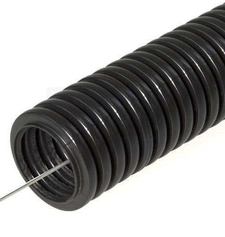 
					Гофротруба вулична D20 ПП, з протяжкою, із захистом від ультрафіолету, не підтримує горіння, (100м), колір чорний, ціна за бухту