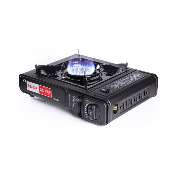 
					Портативна газова плита SEAROCK, під газові балони бутан та пропан-бутан, Black, Box