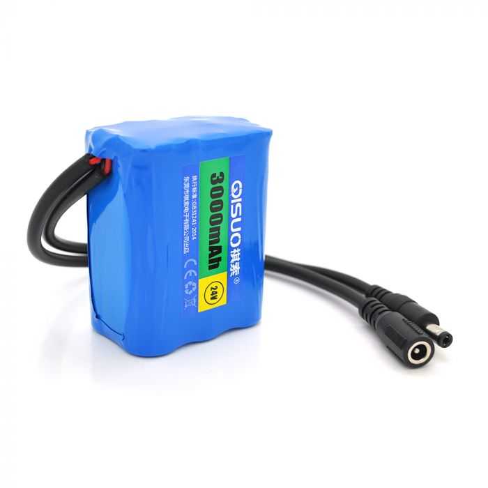 
					Акумуляторна батарея літієва QiSuo 24V 3A з елементами Li-ion 18650, DC5.5x2.1, (56x38x70mm)