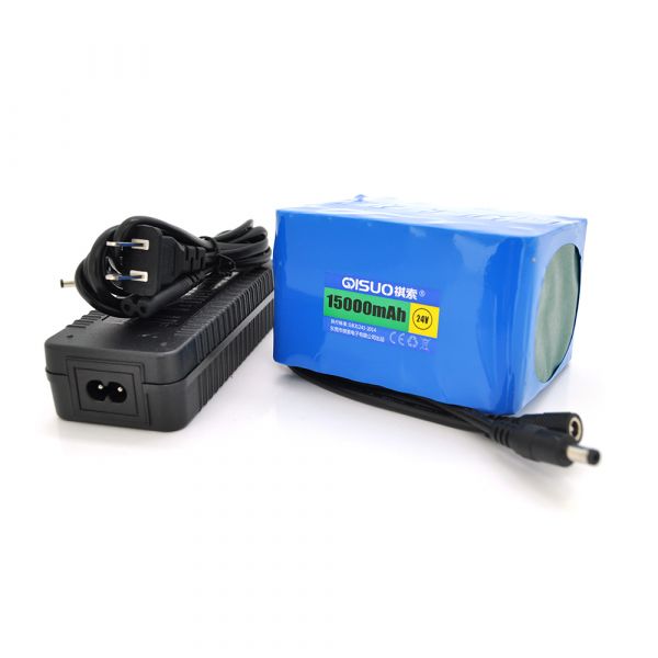 
					Акумуляторна батарея літієва QiSuo 24V 15A з елементами Li-ion 18650 + зарядний пристрій  25.2V3A, DC5.5x2.1, (110x94x67mm)