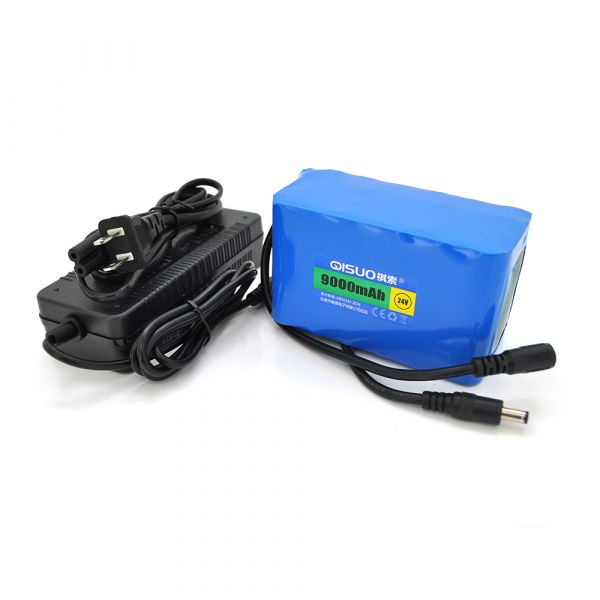 
					Акумуляторна батарея літієва QiSuo 24V 9A з елементами Li-ion 18650 + зарядний пристрій 25.2V3A, DC5.5x2.1, (110x58x67mm)