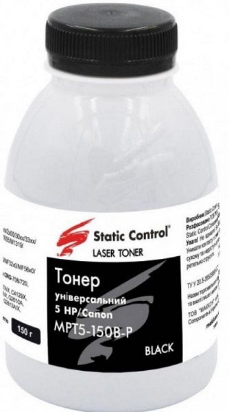 Тонер HP/Canon Універсальний  №5  150г (фасований)  *Static Control