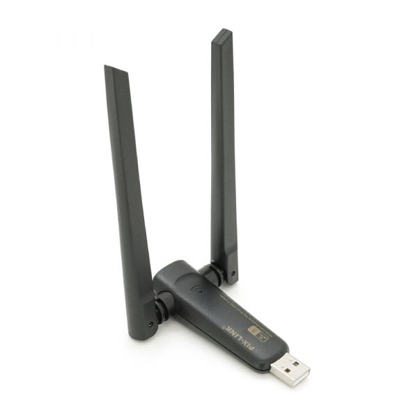 
					Бездротовий мережевий адаптер Wi-Fi-USB Merlion LV-UAC21, RTL8811CU, з 2-ма антенами 10см, 802.11 a/b/g/n, 600MB, 2.4 GHz, Blister Q50