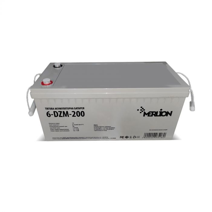 
					Тяговая аккумуляторная батарея  AGM MERLION 6-DZM-200, 12V 200Ah М8, Q1