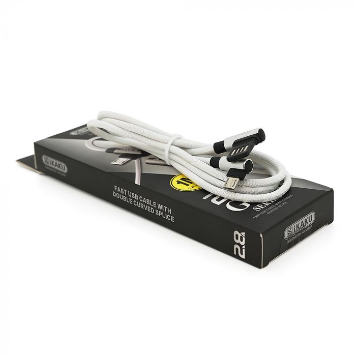
					Кабель iKAKU KSC-028 JINDIAN charging data cable for micro, Silver, довжина 1м, 2.4A, BOX