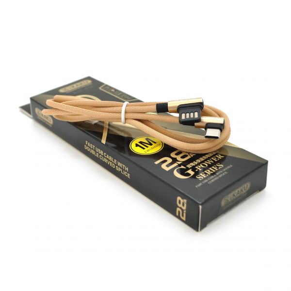 
					Кабель iKAKU KSC-028 JINDIAN charging data cable for Type-C, Gold, довжина 1м, 2.4A, BOX