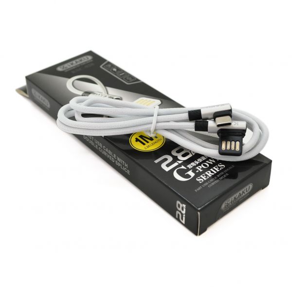 
					Кабель iKAKU KSC-028 JINDIAN charging data cable forType-C, Silver, довжина 1м, 2.4A, BOX