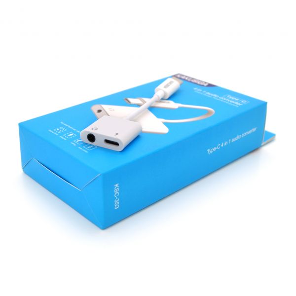 
					Аудіоконвертор iKAKU KSC-353 ANFENG 2 in 1 audio converter Type-C, Box