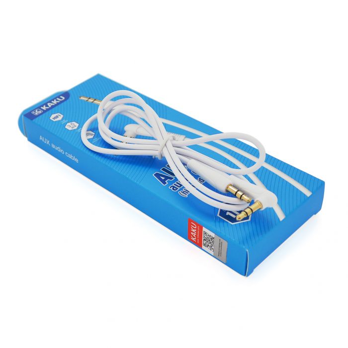 
					Кабель  iKAKU KSC-521 MEILE AUX Audio DC3.5 тато-тато 1.0м, GOLD Stereo Jack, (круглий) White cable, Box