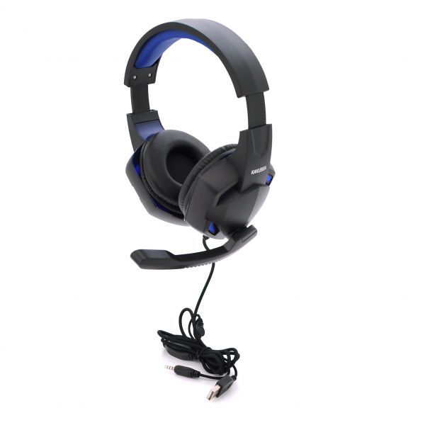 
					Ігрові навушники з мікрофоном iKAKU KSC-713 ZHANHUN, Black-Blue, Box