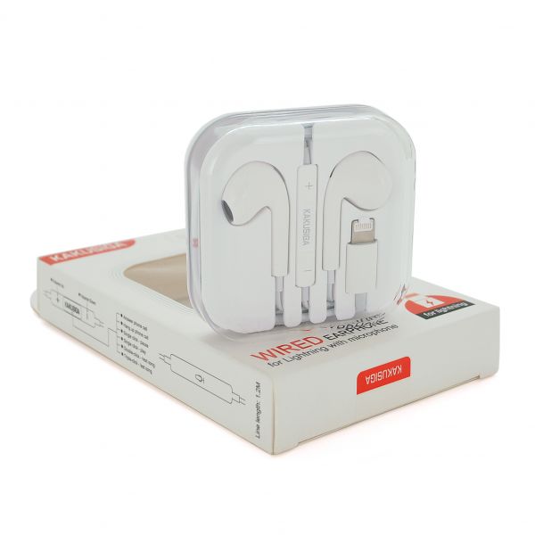 
					Універсальні навушники-вкладиші iKAKU KSC-697 HAOYUN з мікрофоном (Lightning), White, Bох