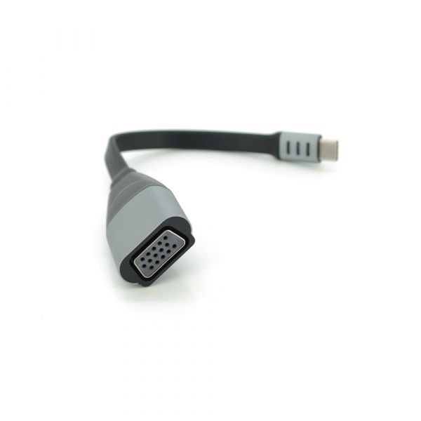 
					Конвертер Type-C (тато)/VGA(мама), 18cm, плоский, Black-gray