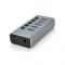 
					Хаб USB 3.0, 4 порти USB 3.0 + 1 порт QC3.0, з перемикачами на кожен порт, DC5V3A, Black, BOX