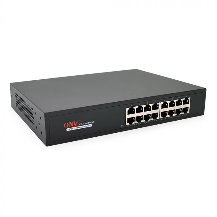 
					Комутатор Ethernet ONV-H1016 у металевому корпусі, 16*100Мб портів, 270х181х44 мм