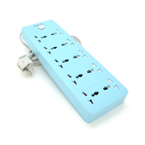 
					Мережевий фільтр QiaoLian YT-40, 10 Розеток, 2 м, перетин 3х0, 75мм, Blue, Blister