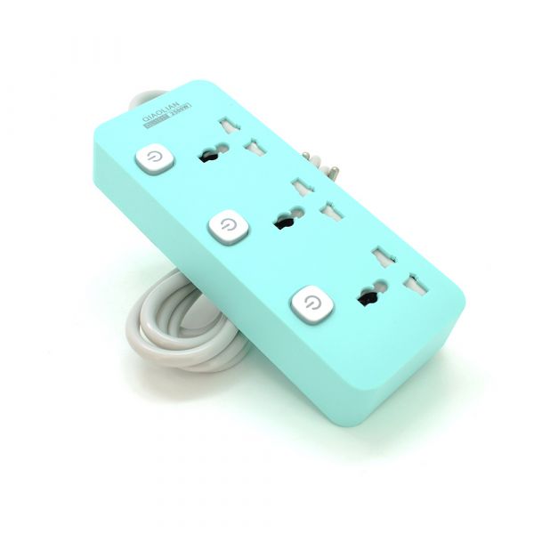 
					Мережевий фільтр QiaoLian YT-60, 3 Розетки, 2 м, перетин 3х0, 75мм, Blue, Blister