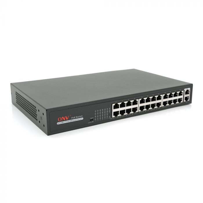
					24х портовий PoE комутатор ONV-H1024PLS 24 порти РоЕ 100 Мбіт + 2 Uplink 1000 Мбіт, до 250м, IEEE802.3af/at, загальна потужність 250Вт
