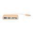 
					Хаб Type-C алюмінієвий, 1 порт USB 3.0 + 1 порт USB 2.0 + Card Reader, 20 см, Gold, Box