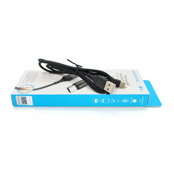 
					Кабель Borofone BX54, Type-C-USB, 3A, Black, довжина 1м, BOX