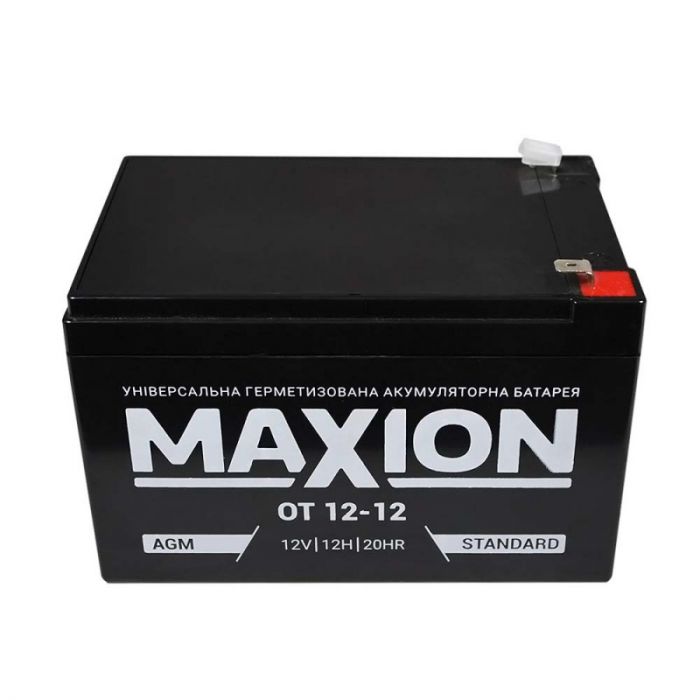 
					Акумуляторна батарея MAXION AGM OT 12-12 12V 12Ah (151 х 98 х 100), Q4