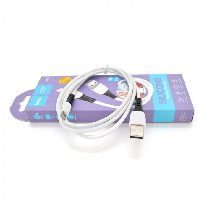 
					Кабель Hoco X82 silicone, iPhone-USB, 2.4A, White, довжина 1м, BOX