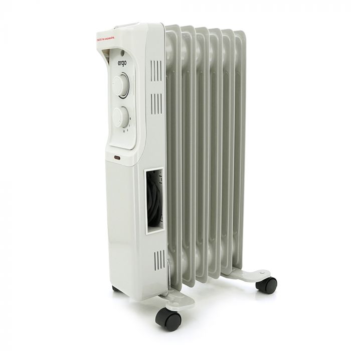 
					Радіатор масляний ERGO 221507, 7 ребер, 3 рівні потужності 600/900/1500Вт