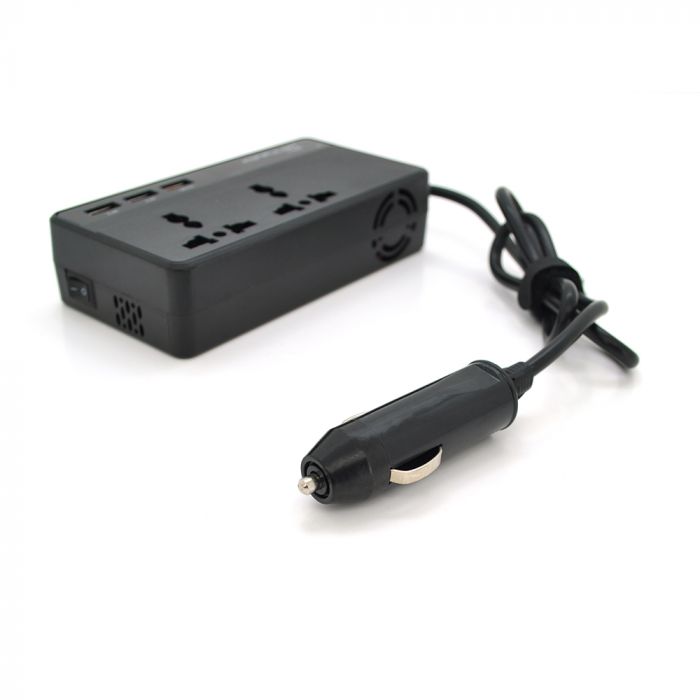 
					Інвертор напруги Konfulon CZ-01, 200W(24В)+100W(12В), 12/220V, approximated, 2 універсальні розетки+3USB, Box