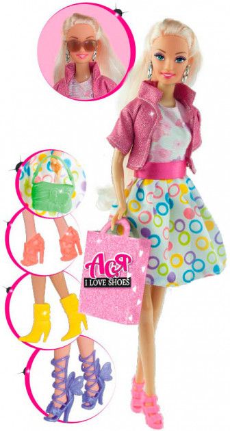 Лялька Ася Блондинка в платті Я люблю взуття 28 см (35082)