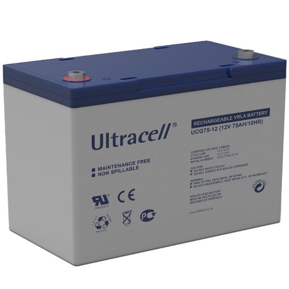 
					Акумуляторна батарея Ultracell UCG75-12 GEL 12V 75 Ah  (259 x 168 x 214) White Q1/67