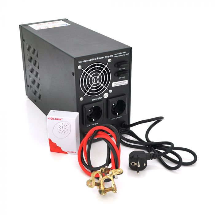 
					ДБЖ з правильною синусоїдою PSW-Coldex-1000VA (700W), 12V під зовнішню батарею, струм заряду 10A+ wireless alarm