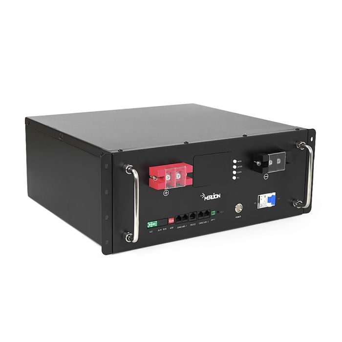 
					Літій-залізо-фосфатний акумулятор Merlion LiFePO4 48V 50AH для Solar (440х350х180) RACK MOUNT 100A BMS, 3000 циклів Q1