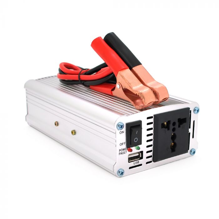 
					Інвертор напруги Himastar1000W (DC:500W), 12/220V з апроксимованою синусоїдою, 1 універсальна розетка, 1*USB (DC:5V/2.4A), клеми+затискачі, Q40